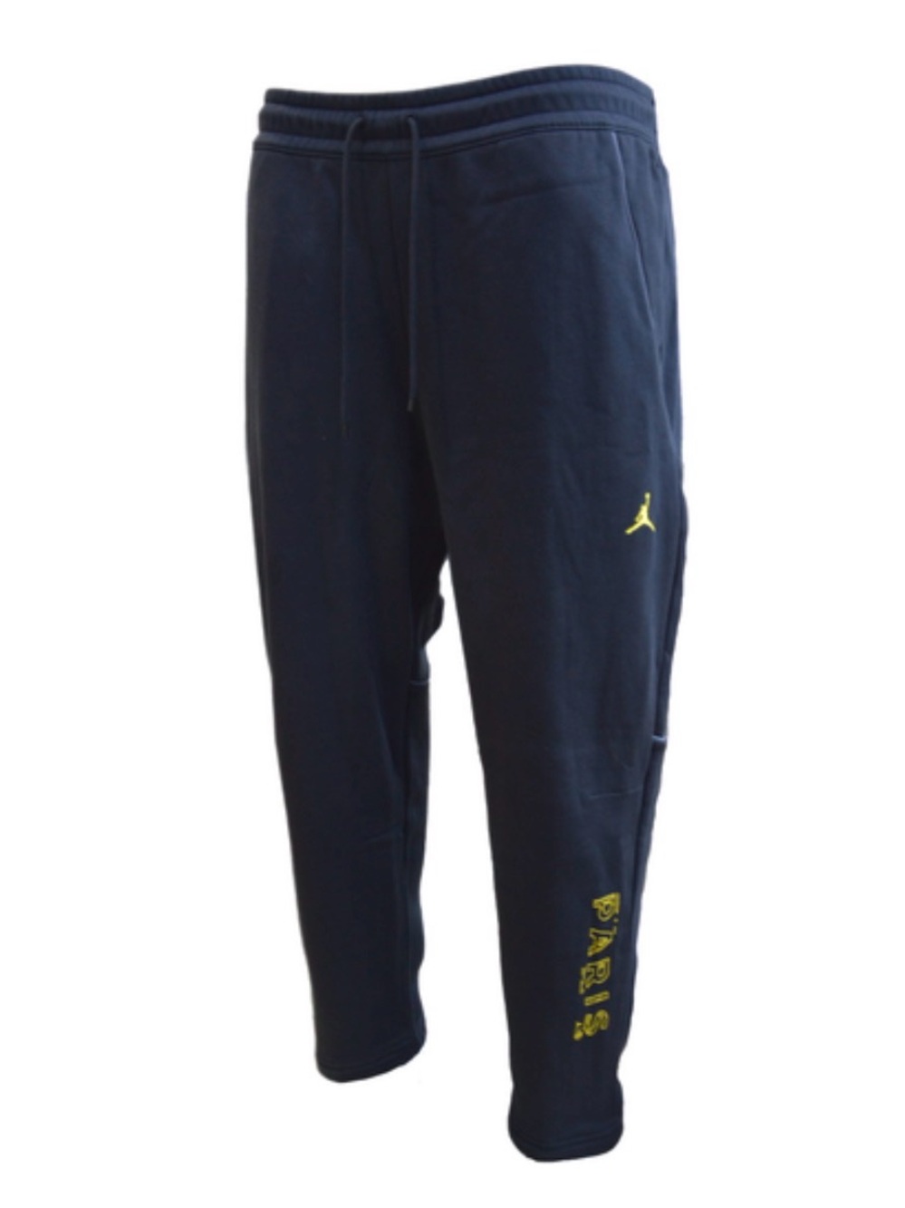 Nike Jordan PSG Sweatpants with Yellow Jumpman & Paris Script Sz L DV0621-010
